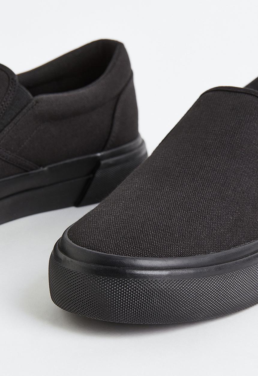 H&M - Slip-on cotton trainers - black
