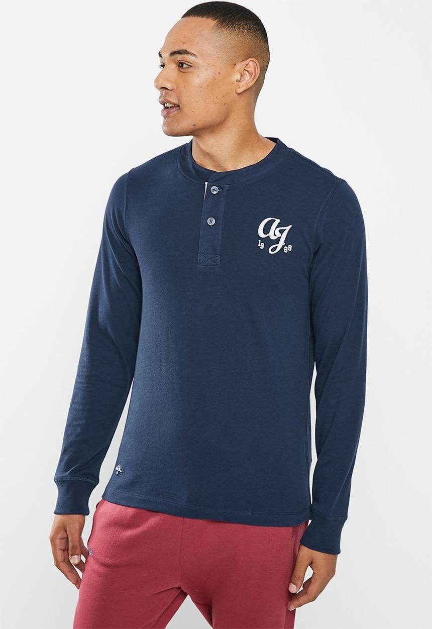 Aca Joe - Mens aca joe long sleeve rugby jersey - dress blue