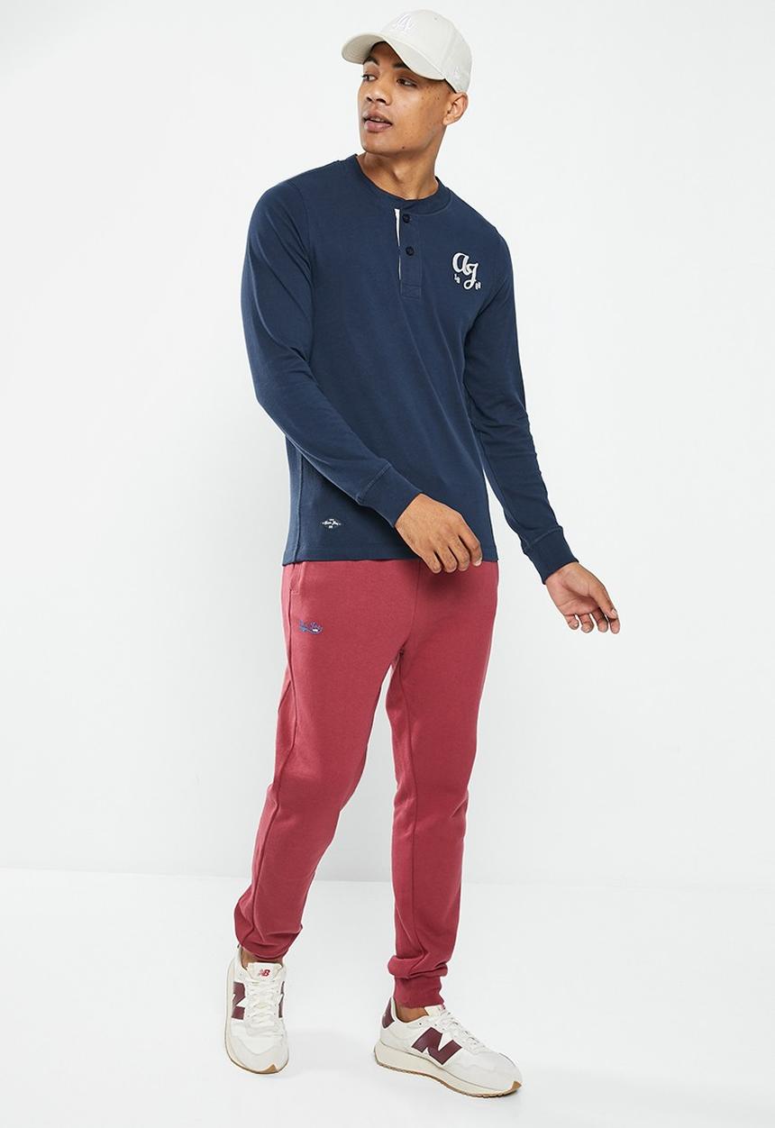 Aca Joe - Mens aca joe long sleeve rugby jersey - dress blue