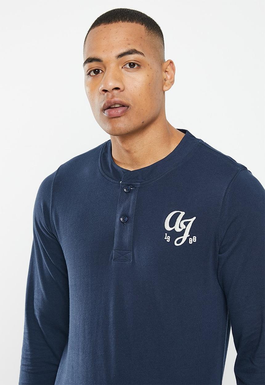 Aca Joe - Mens aca joe long sleeve rugby jersey - dress blue
