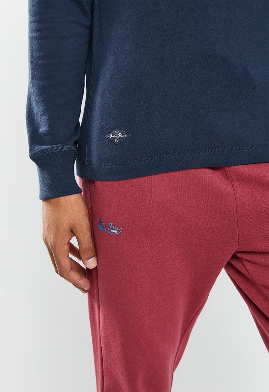 Aca Joe - Mens aca joe long sleeve rugby jersey - dress blue