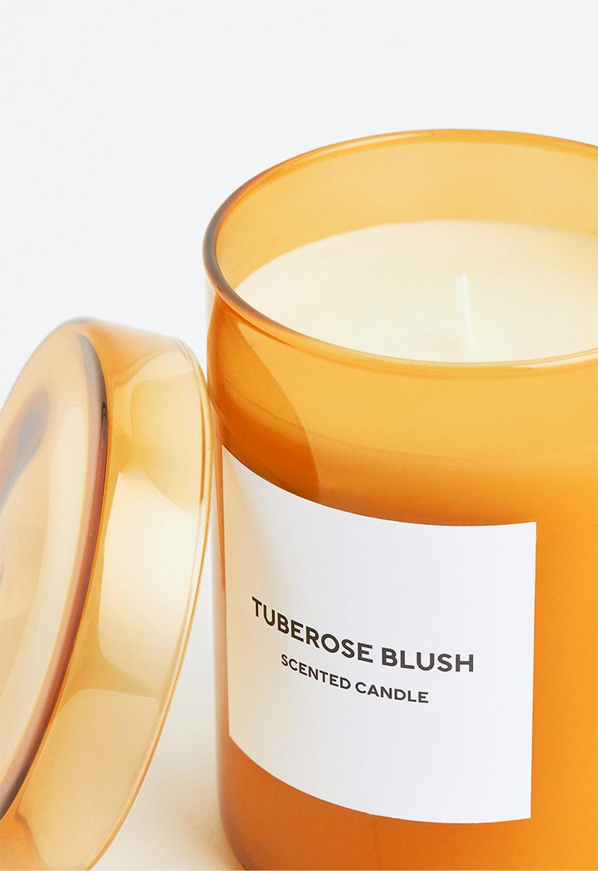 H&M - Scented candle in glass holder - orange/tuberose blush