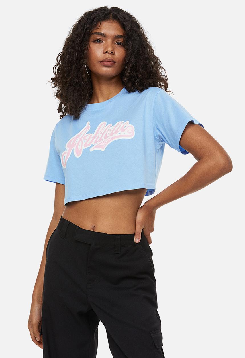 H&M - Cropped printed top - blue