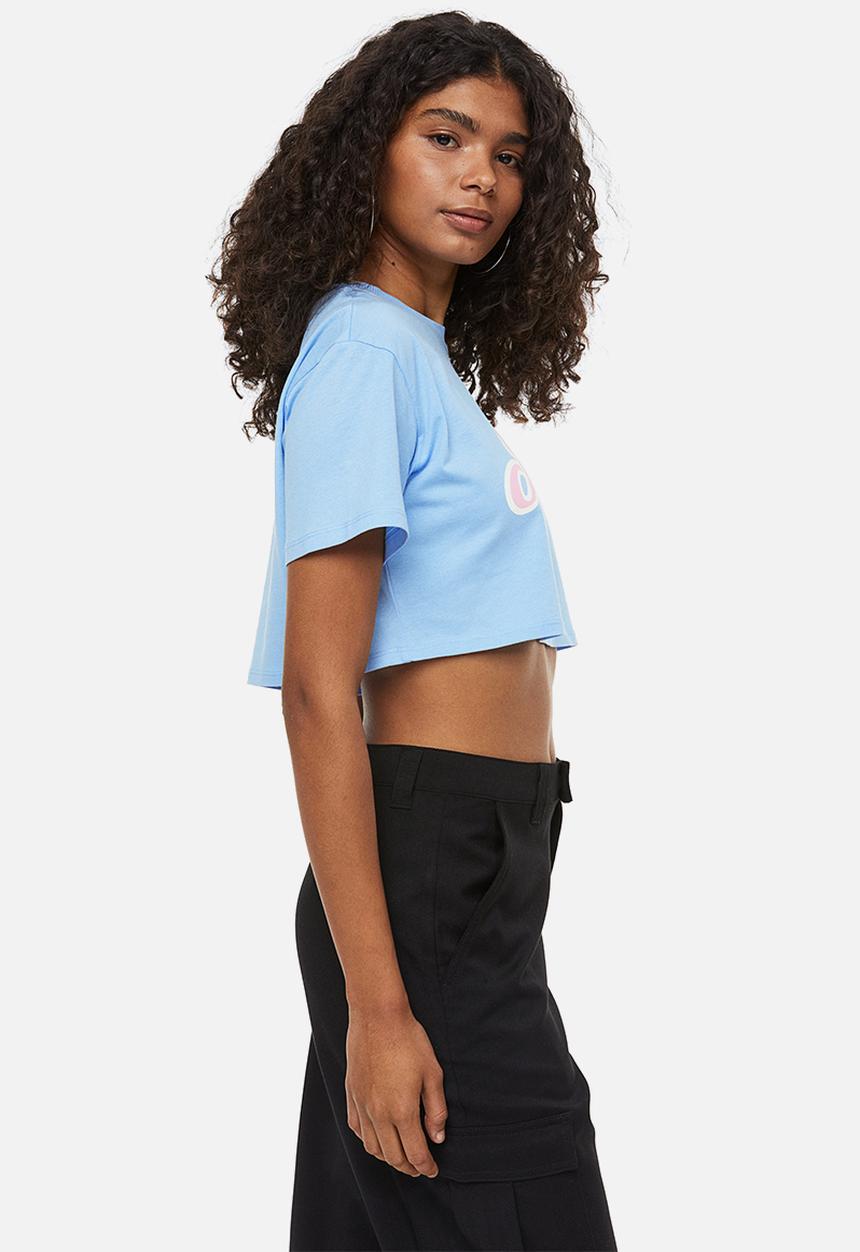 H&M - Cropped printed top - blue