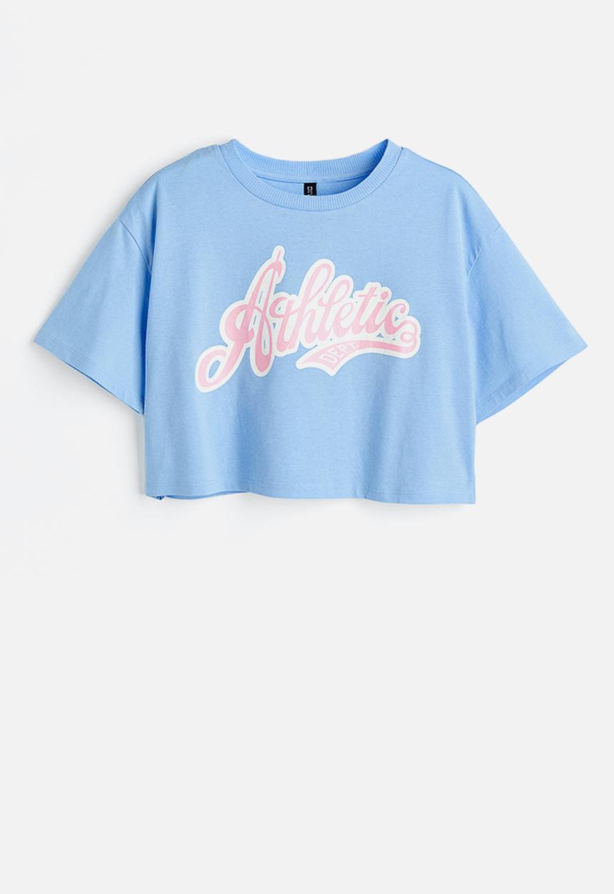 H&M - Cropped printed top - blue
