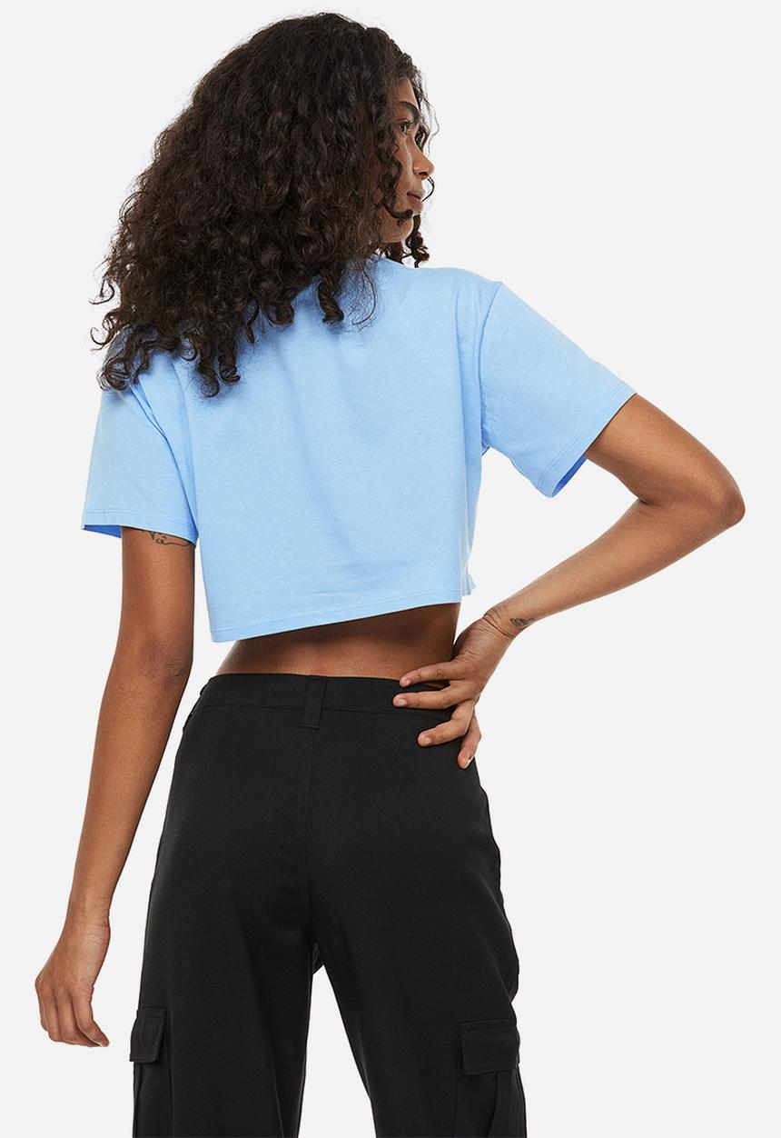 H&M - Cropped printed top - blue