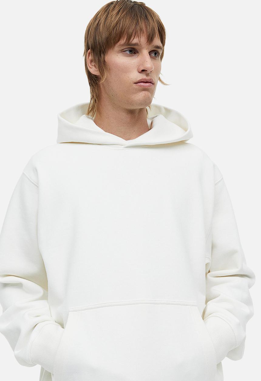 H&M - Oversized fit cotton hoodie - white