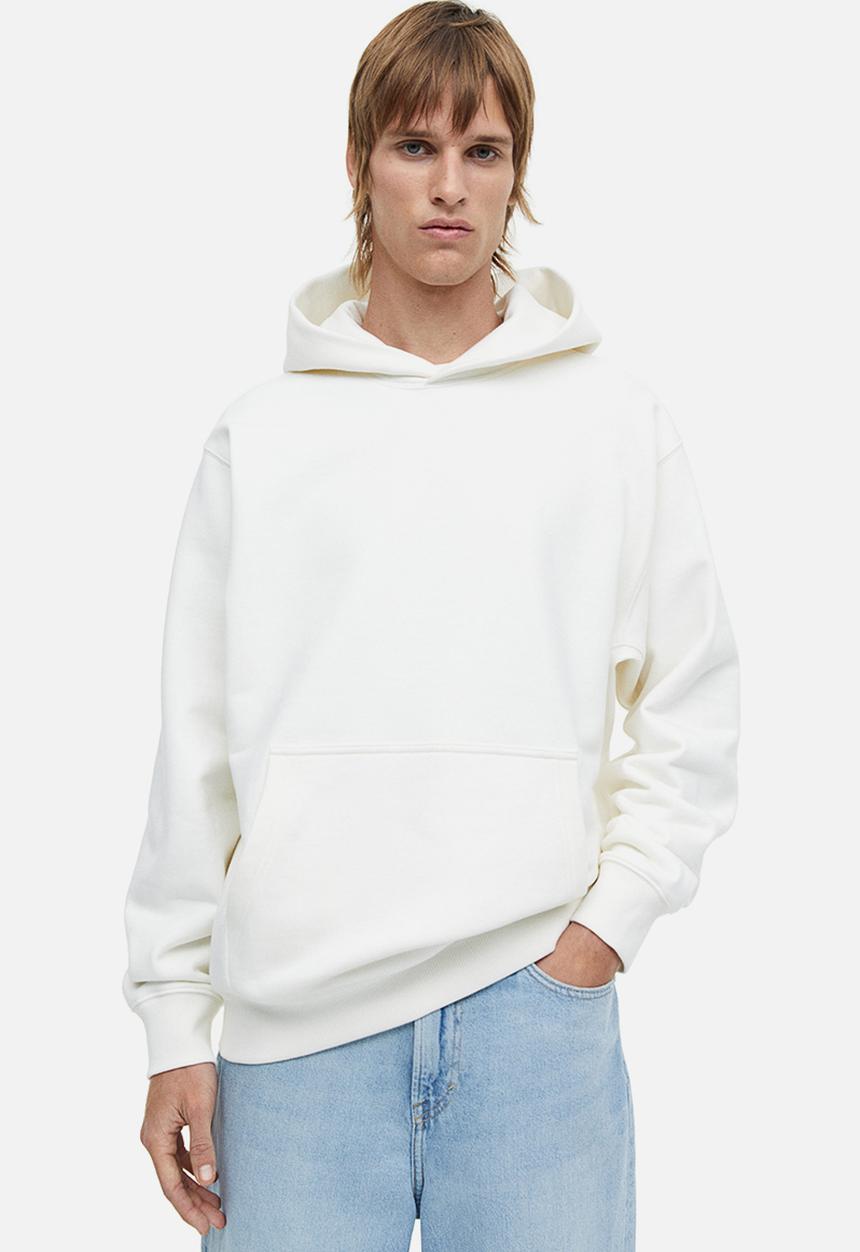 H&M - Oversized fit cotton hoodie - white