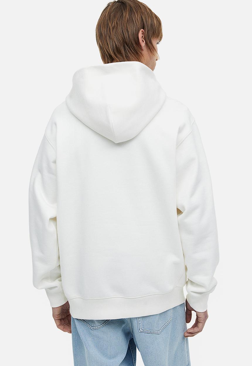 H&M - Oversized fit cotton hoodie - white