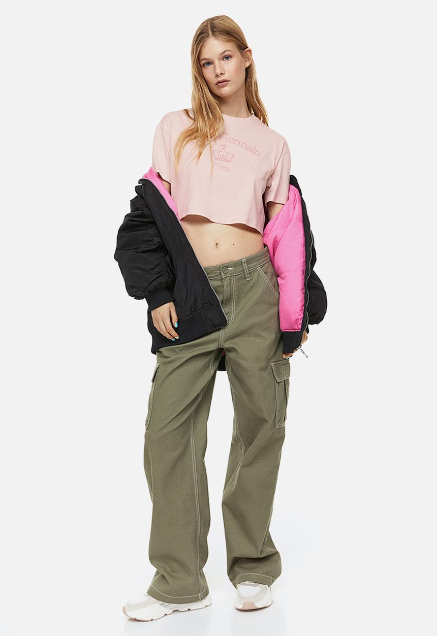 H&M - Cropped printed top - pink