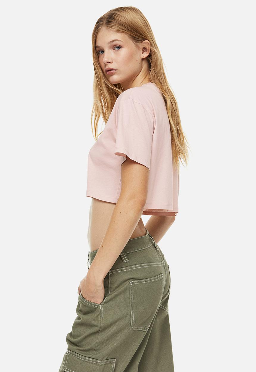 H&M - Cropped printed top - pink