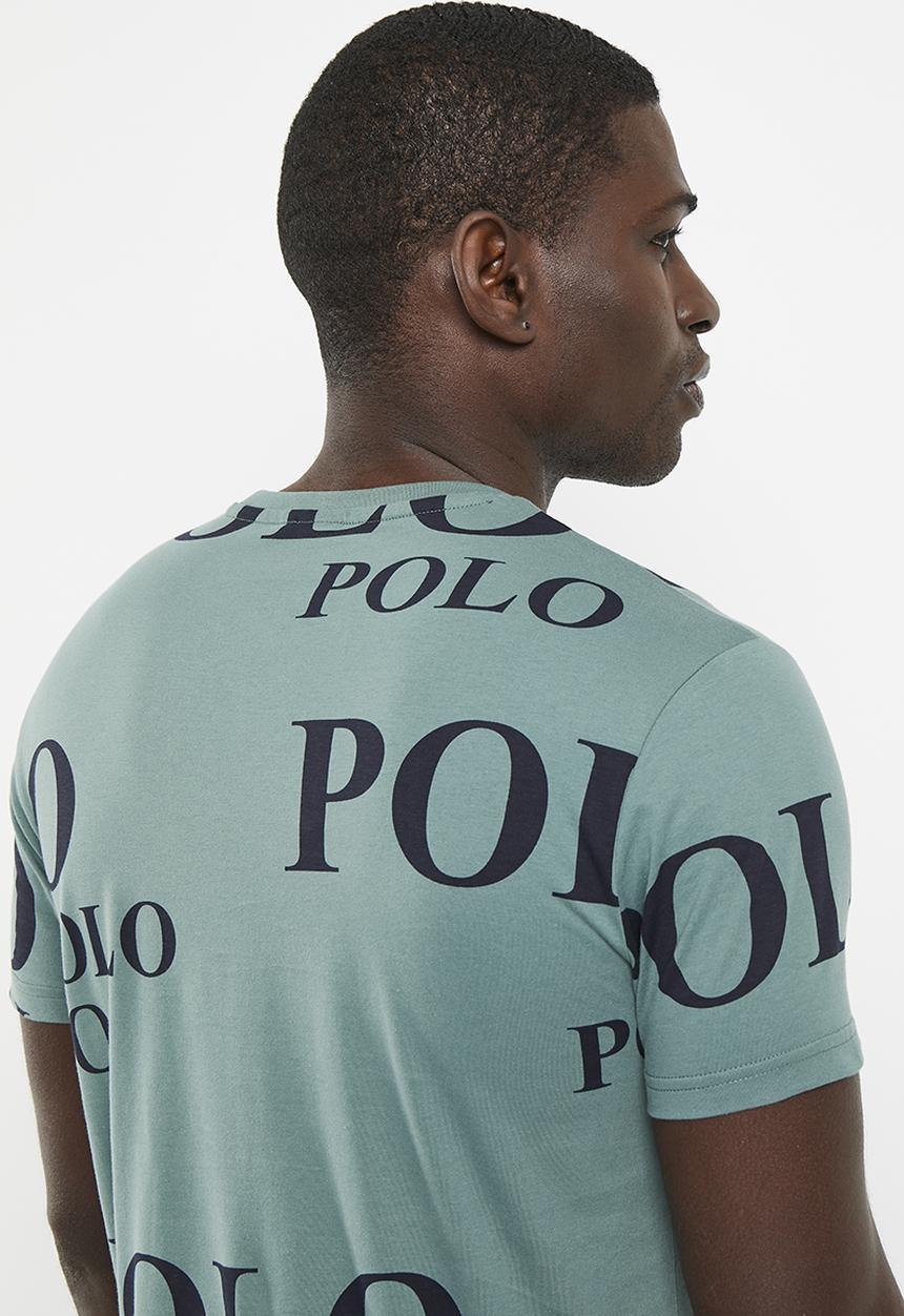 POLO - Mens short sleeve logo printed tee - light blue