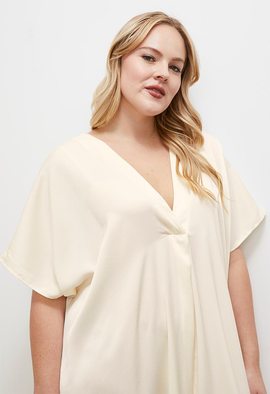 edit - Satin kaftan dress - shortbread