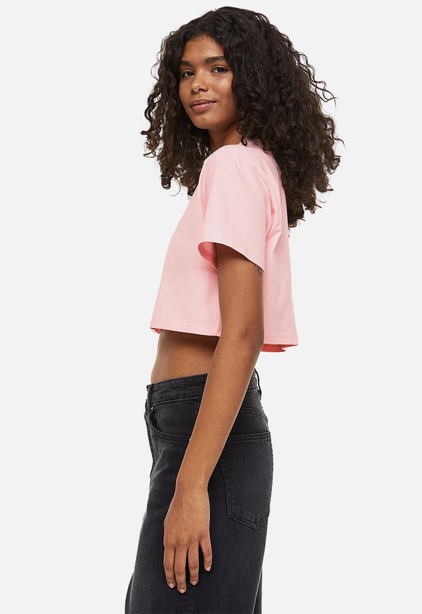 H&M - Cropped printed top - pink