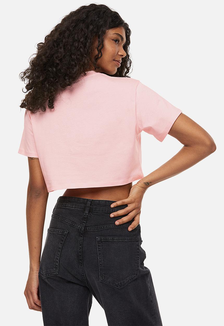 H&M - Cropped printed top - pink