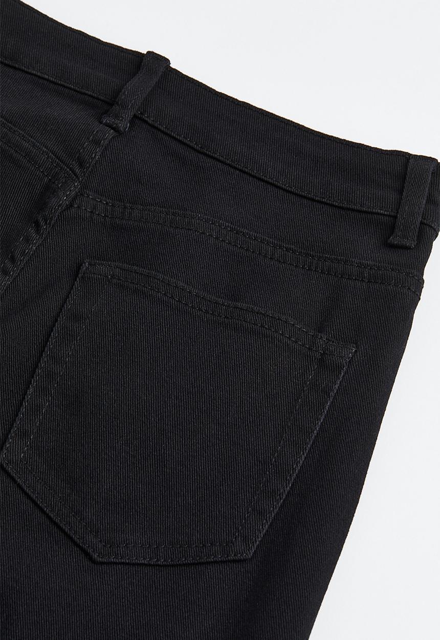 H&M - Wide twill trousers - black