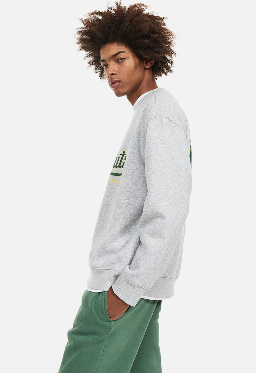 H&M - Relaxed fit sweatshirt - light grey marl/snoopy 