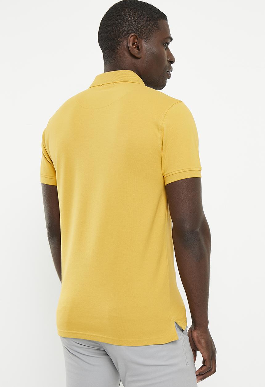 POLO - Mens classic pique short sleeve golfer - bright yellow
