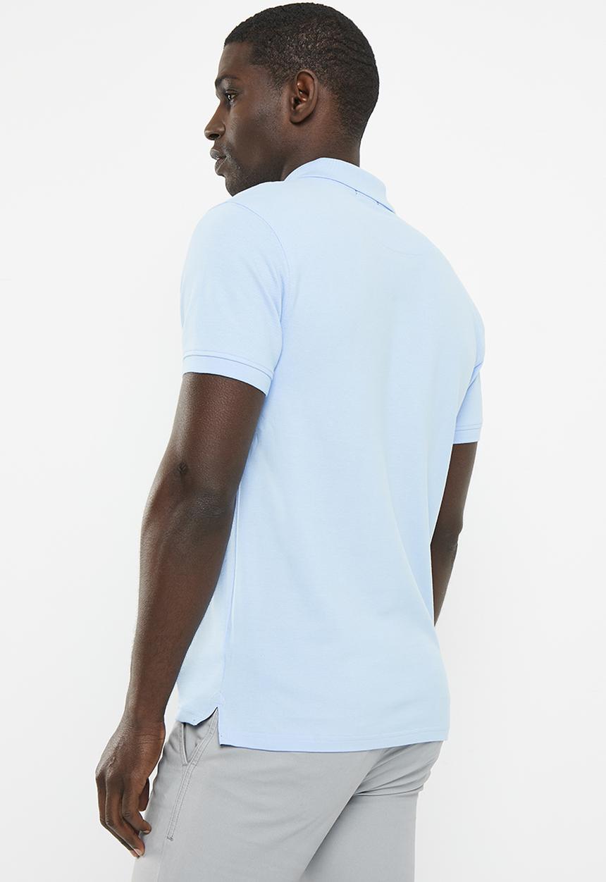 POLO - Mens classic pique short sleeve golfer - light blue