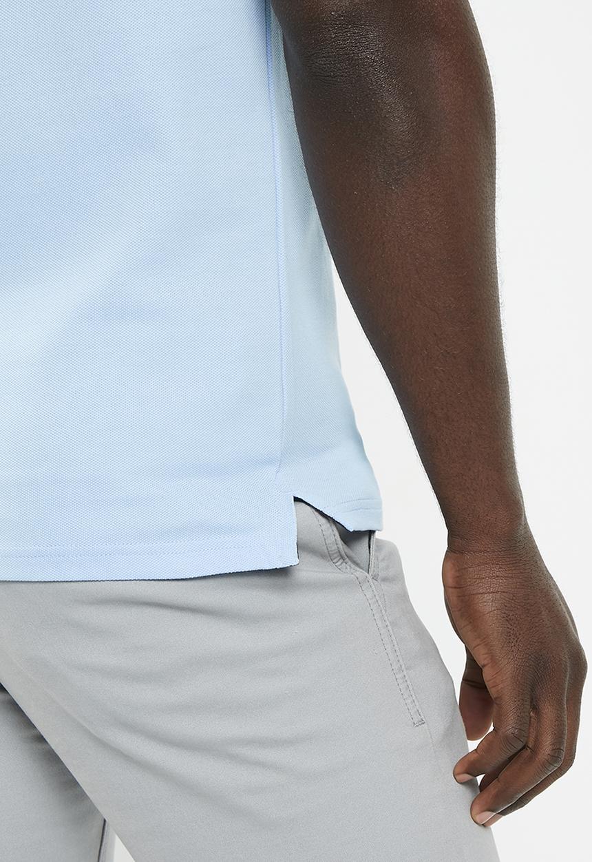 POLO - Mens classic pique short sleeve golfer - light blue