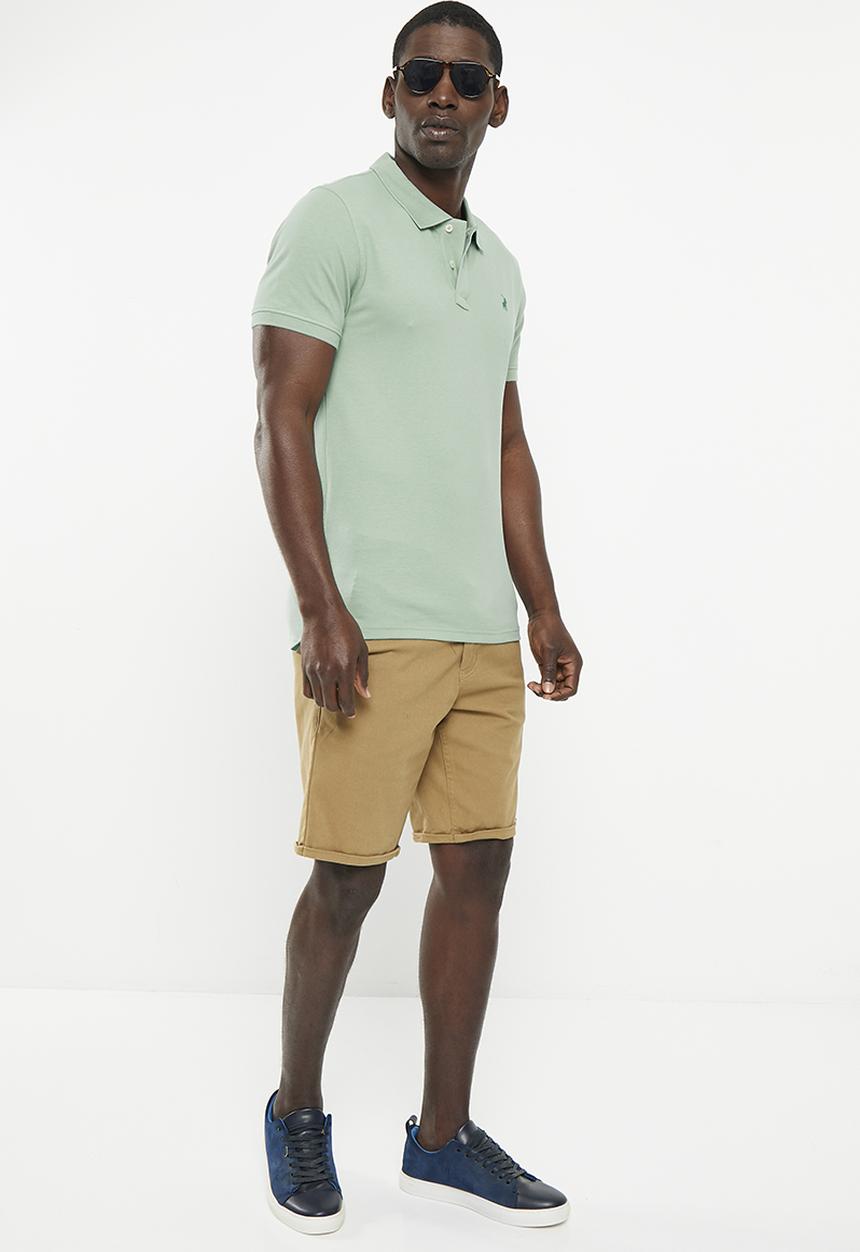 POLO - Mens classic pique short sleeve golfer - aqua