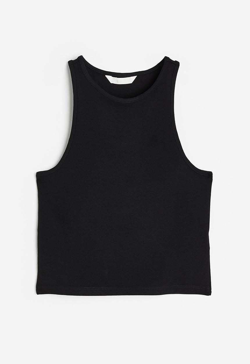 H&M - Cropped vest top - black