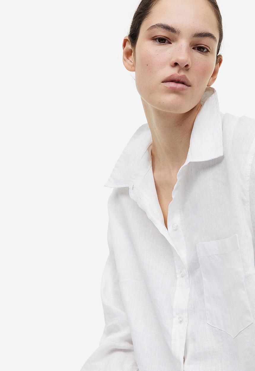 H&M - Linen shirt - white