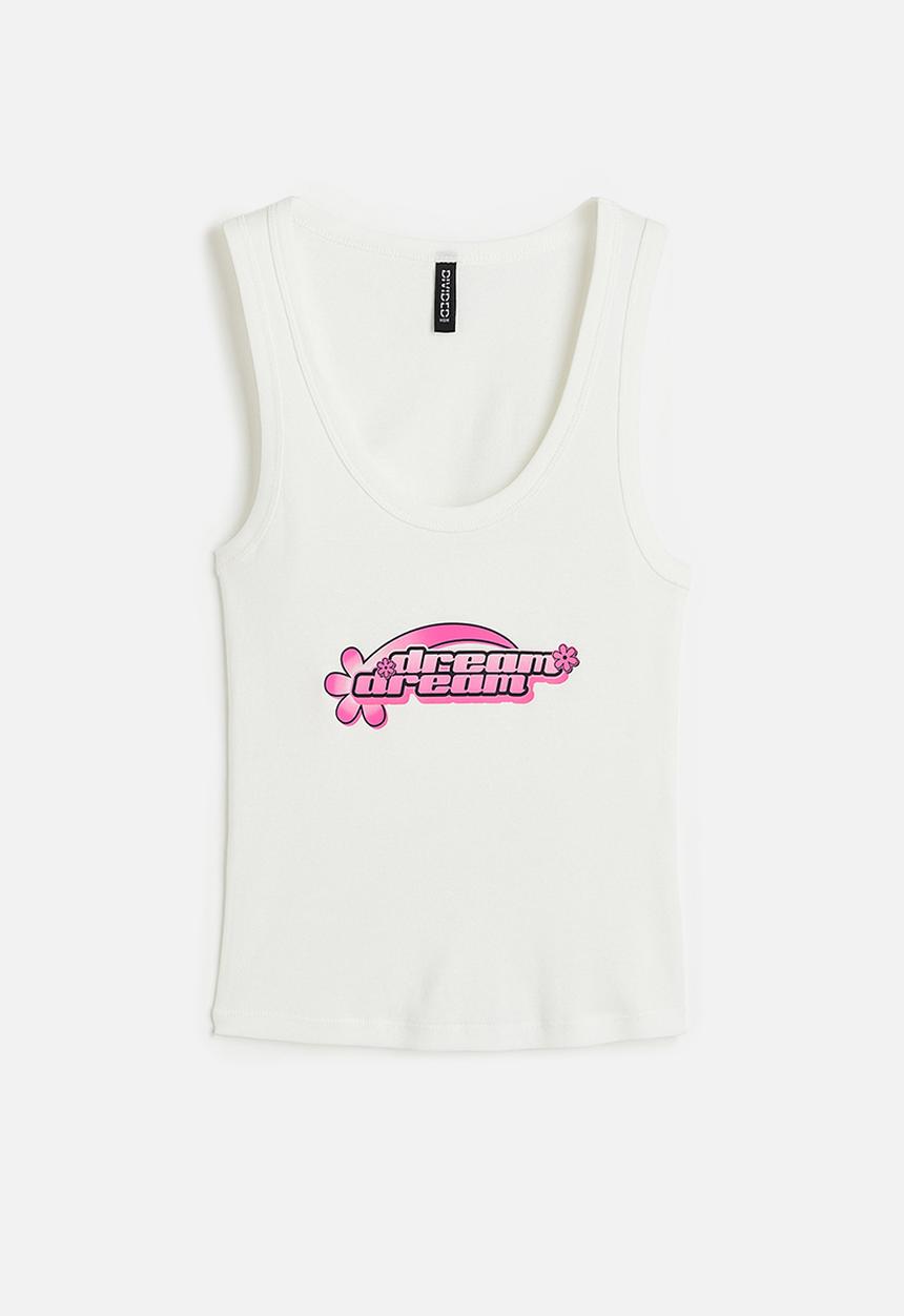 H&M - Printed vest top - white
