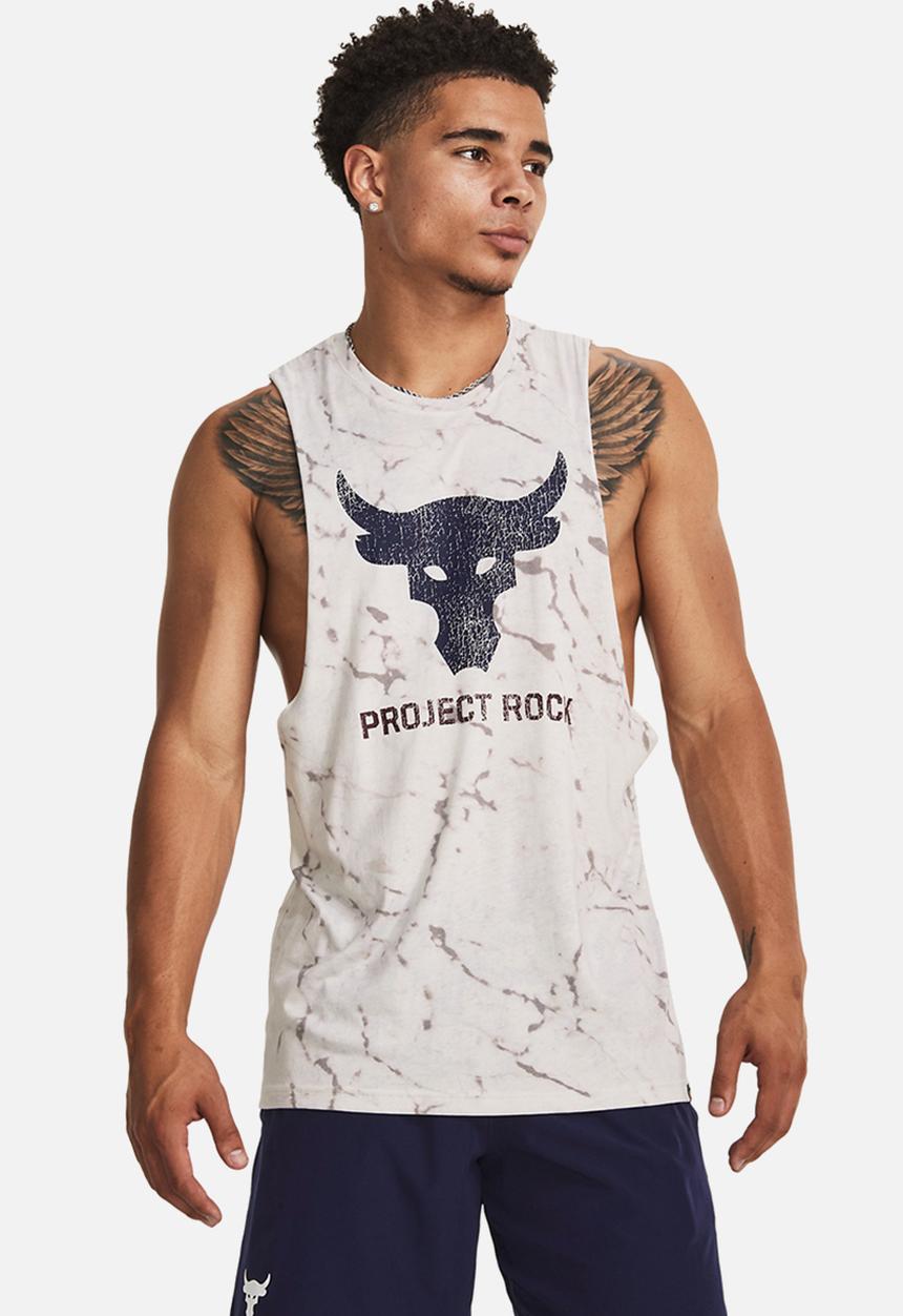Under Armour - UA Project Rock brahma bull tank - white clay / midnight navy