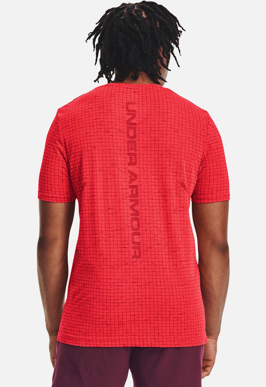 Under Armour - UA seamless grid short sleeve - beta / dark maroon