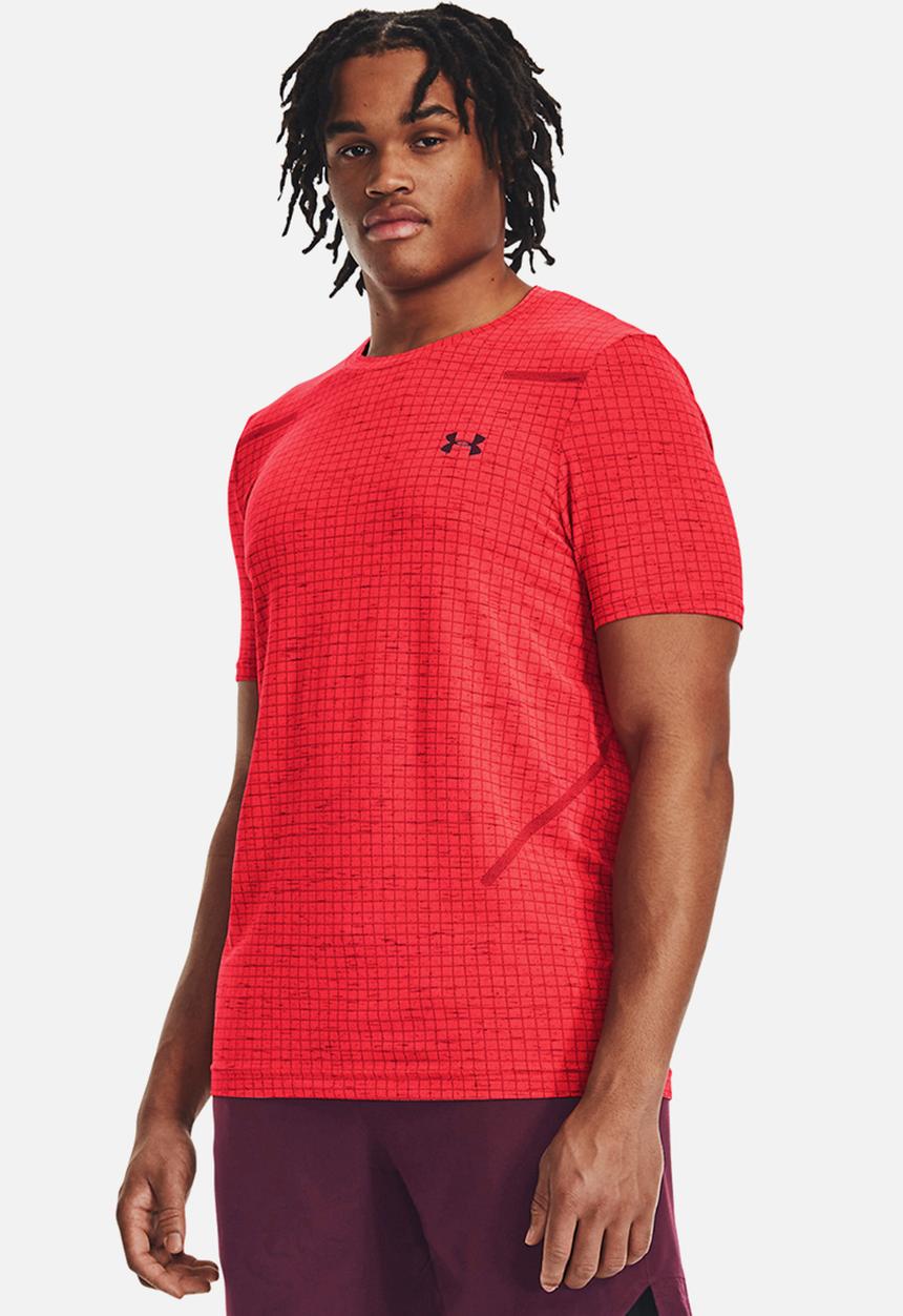 Under Armour - UA seamless grid short sleeve - beta / dark maroon