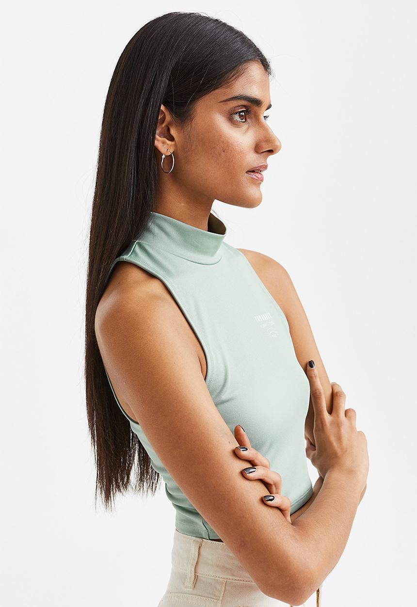 H&M - Printed jersey top - light green/tomorrow 
