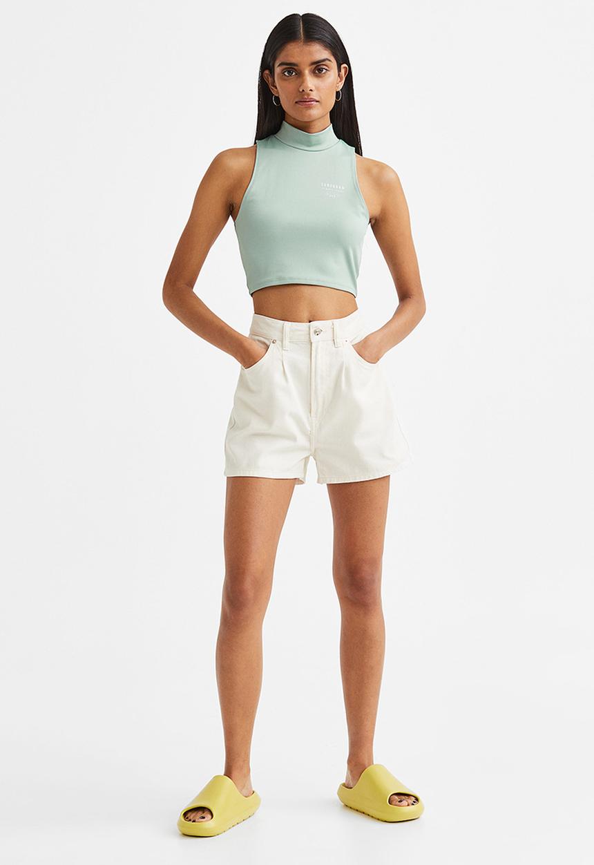 H&M - Printed jersey top - light green/tomorrow 