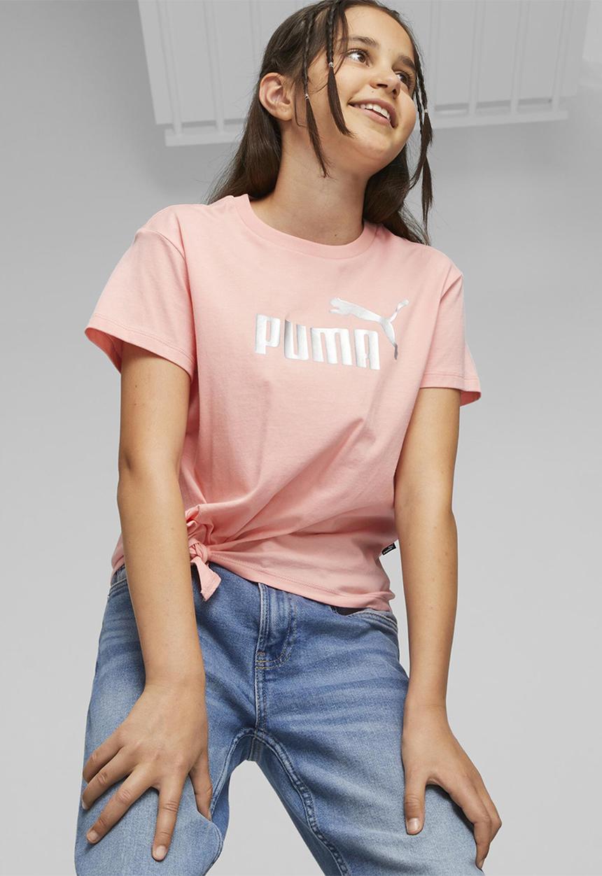 PUMA - Ess+ logo knotted tee g - peach smoothie