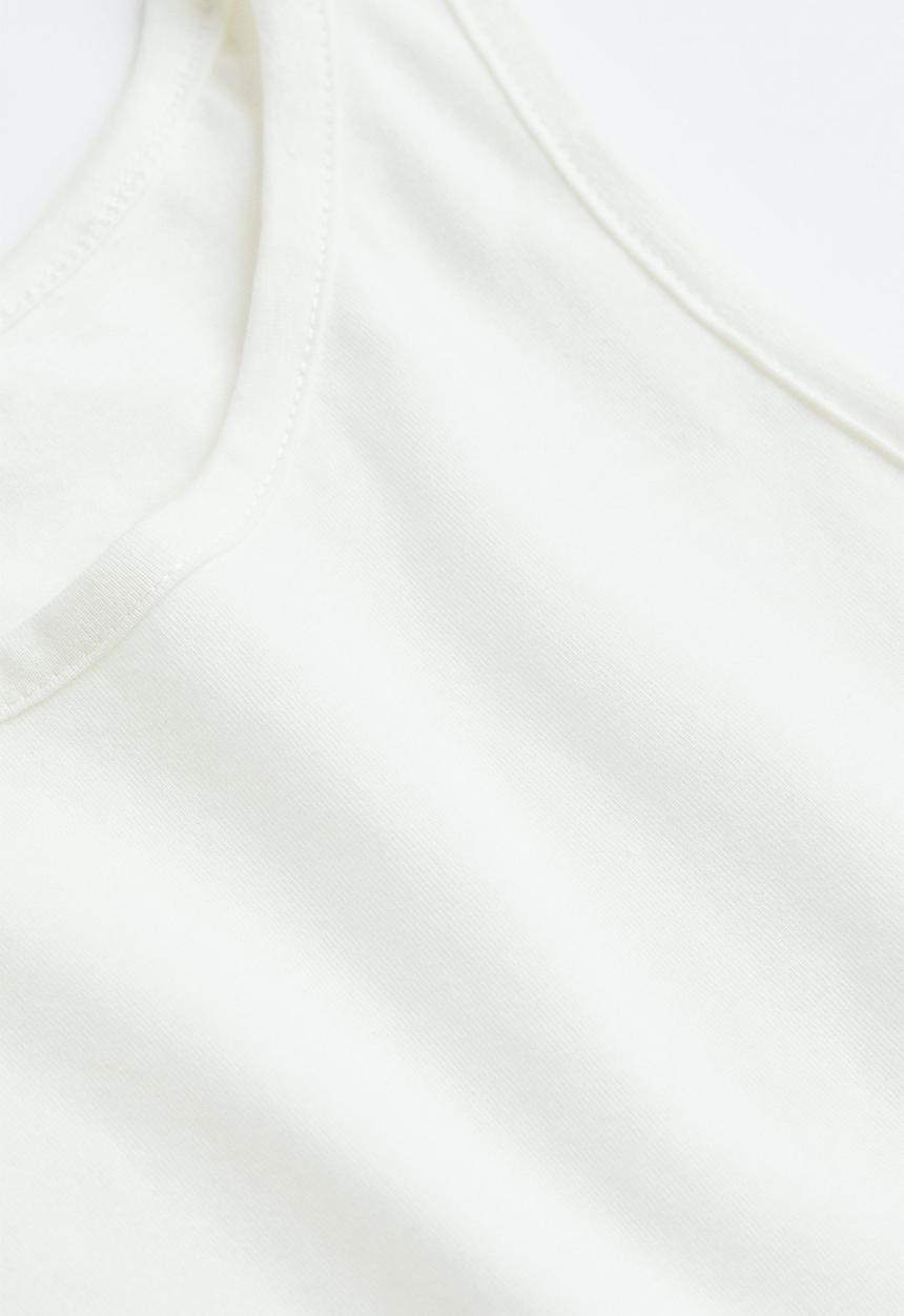 H&M - Cropped cotton vest top - white