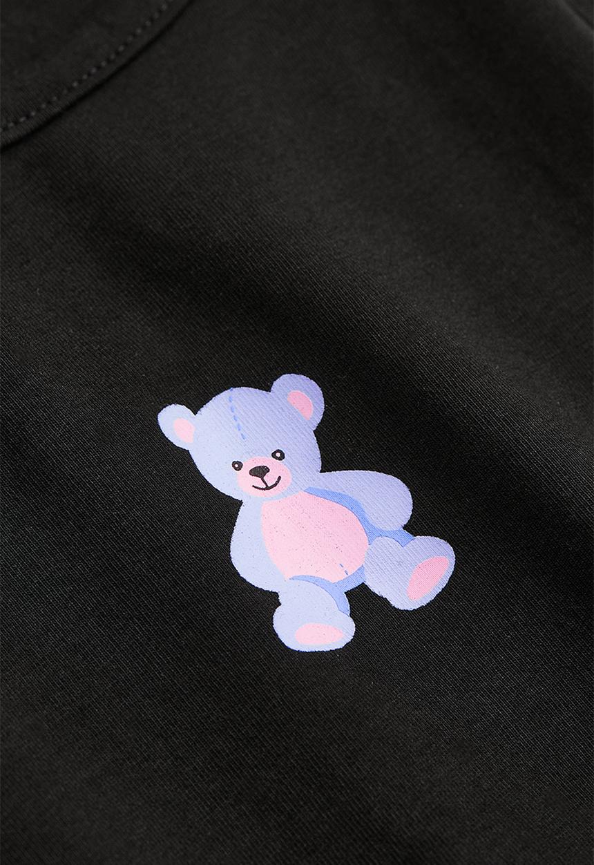 H&M - Cropped cotton vest top - black/teddy bear 