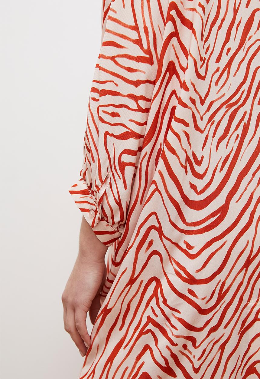edit - Printed midi dress - rust ecru zebra1