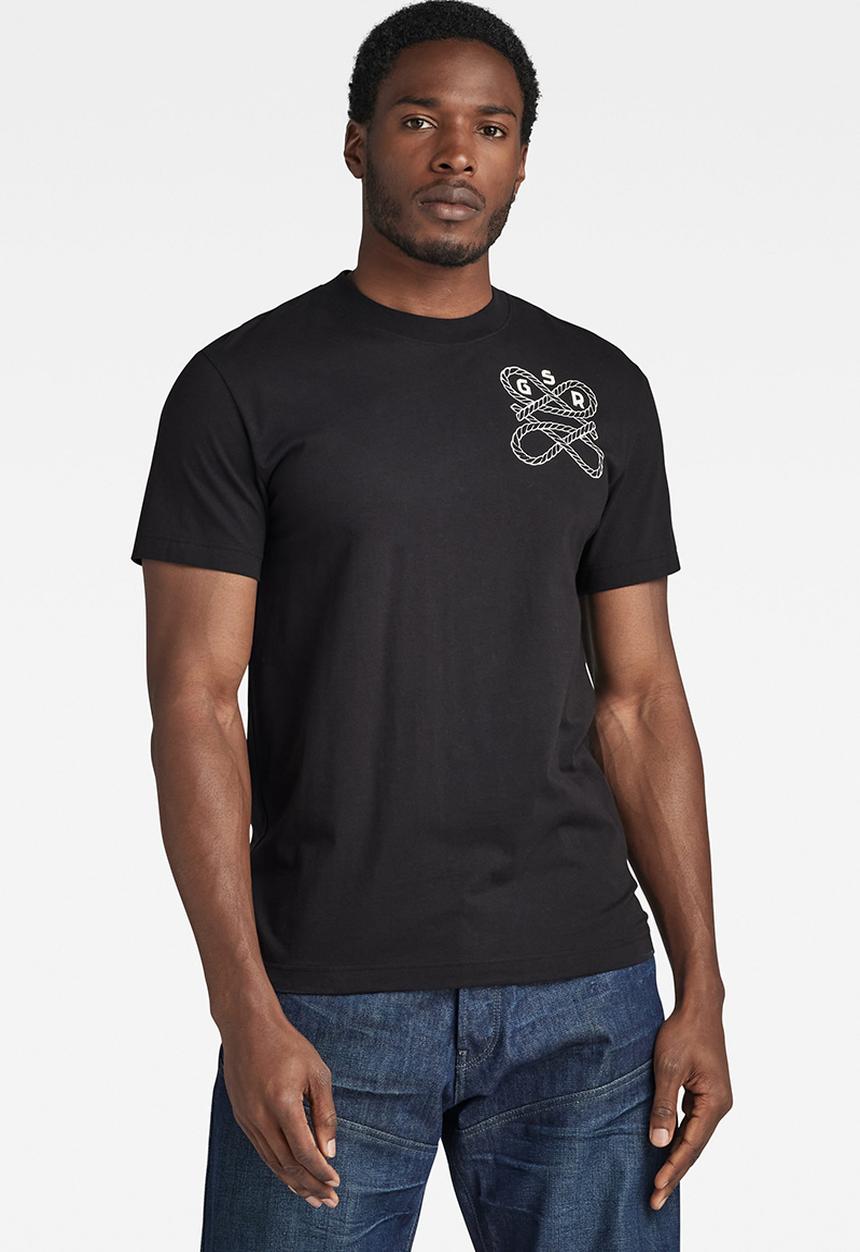 G-STAR - Puff print back gr r t compact jersey o - dark black