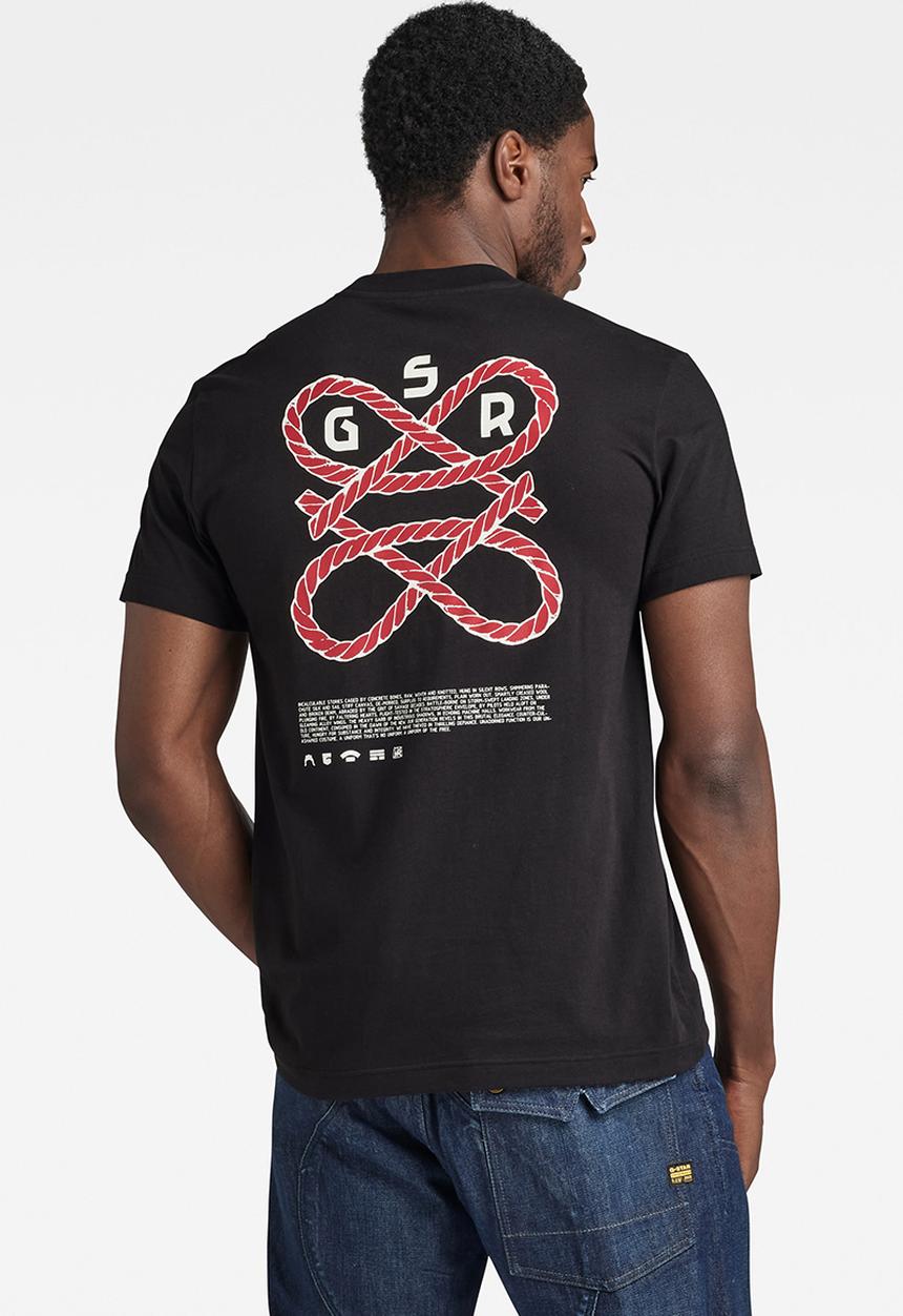 G-STAR - Puff print back gr r t compact jersey o - dark black