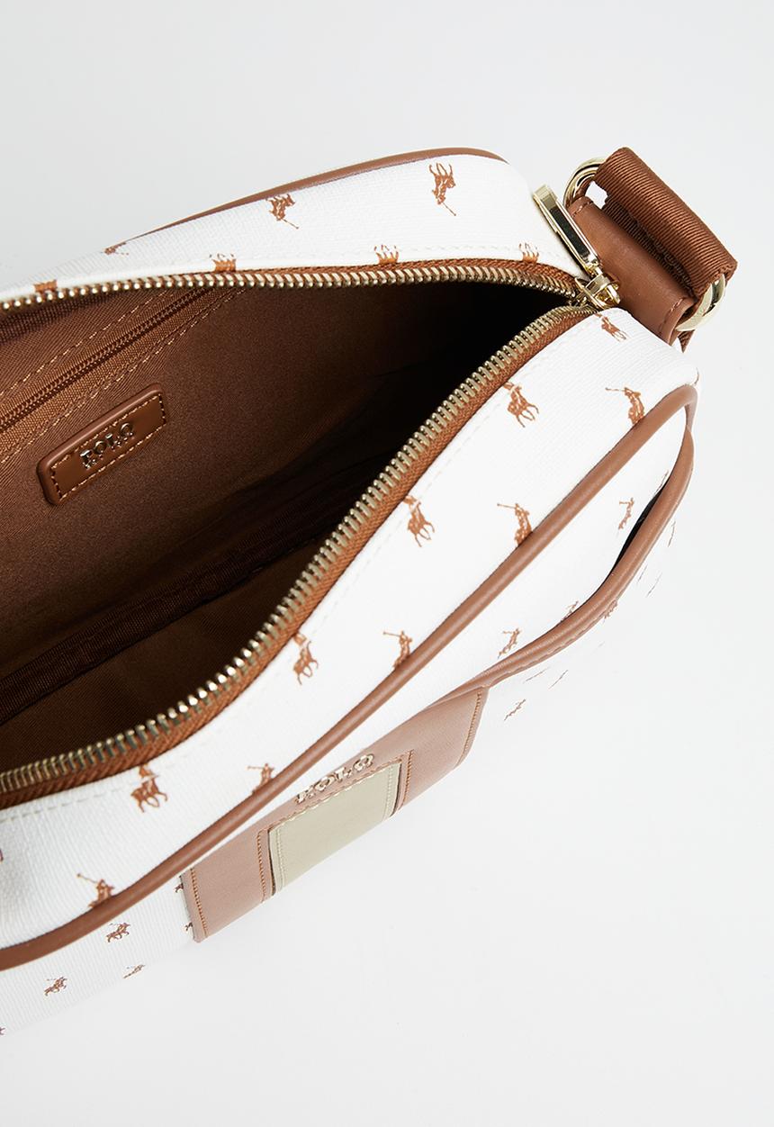 POLO - Camera bag - tan & white