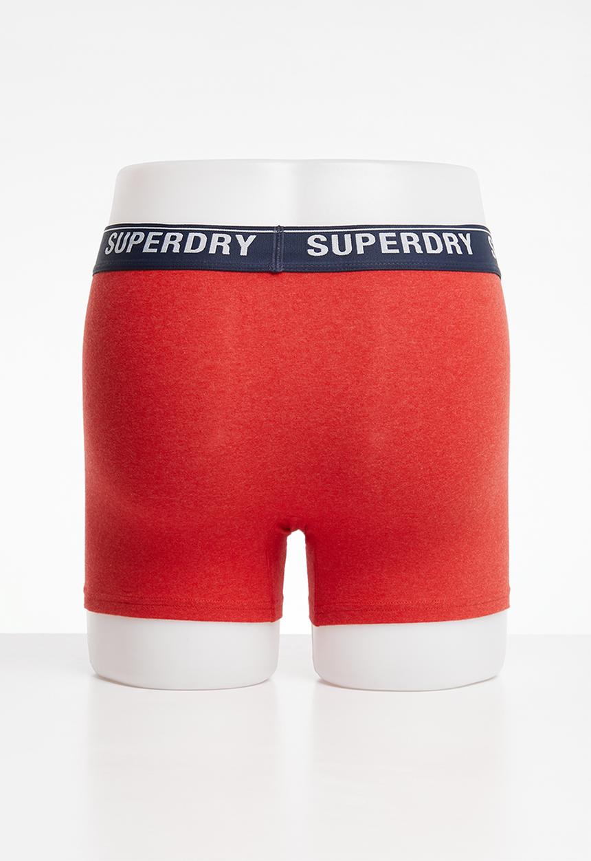 Superdry. - Boxer multi double pack - burgundy & red