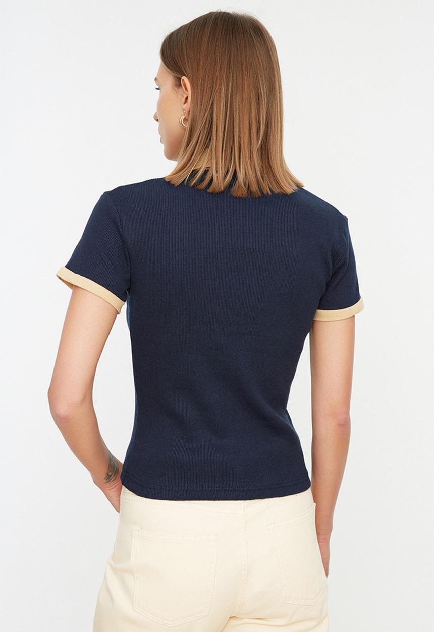 Trendyol - Short sleeve polo tee - navy
