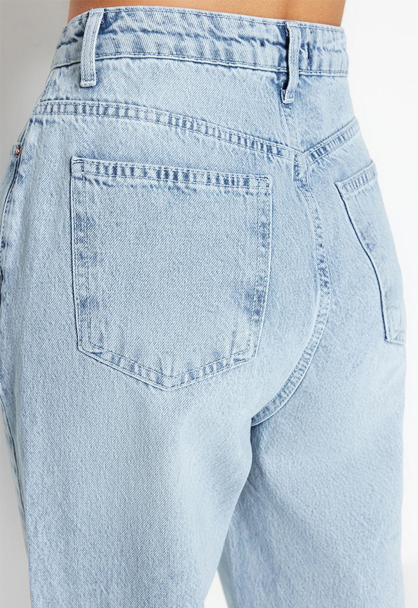 Trendyol - High rise wide leg jeans - blue