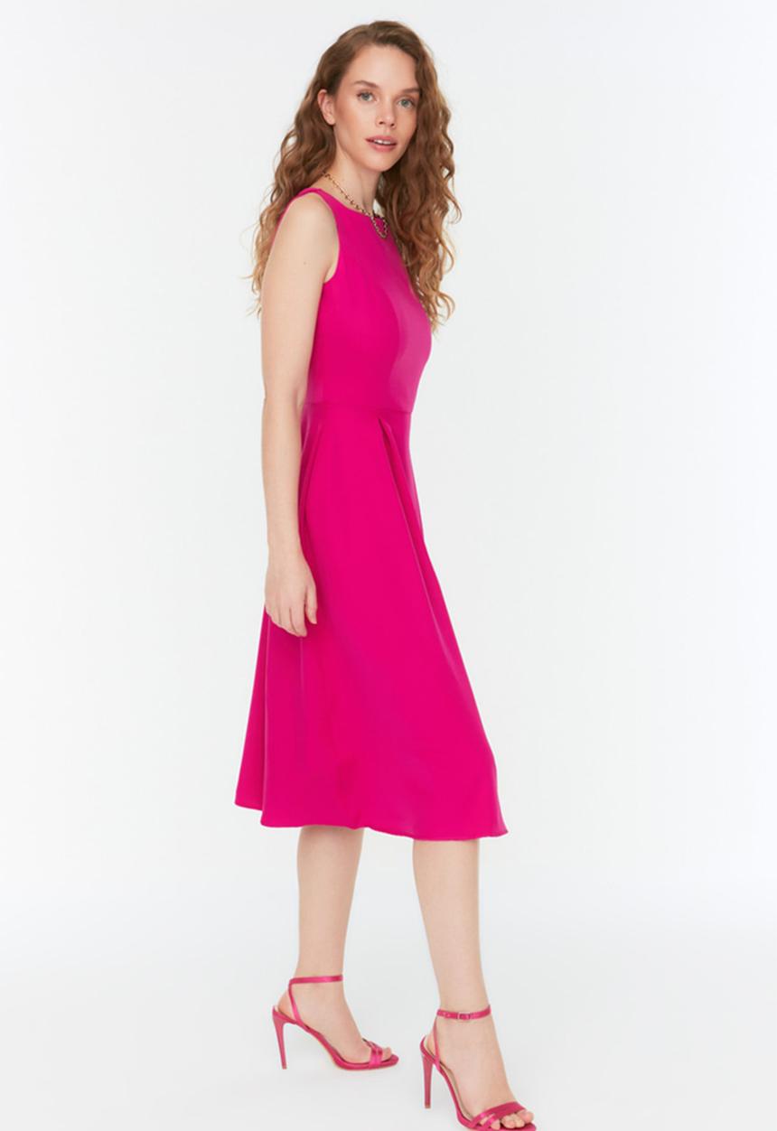 Trendyol - Smart casual midi dress - fuchsia