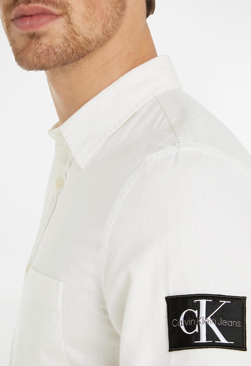 Calvin Klein - Linen long sleeve shirt - bright white