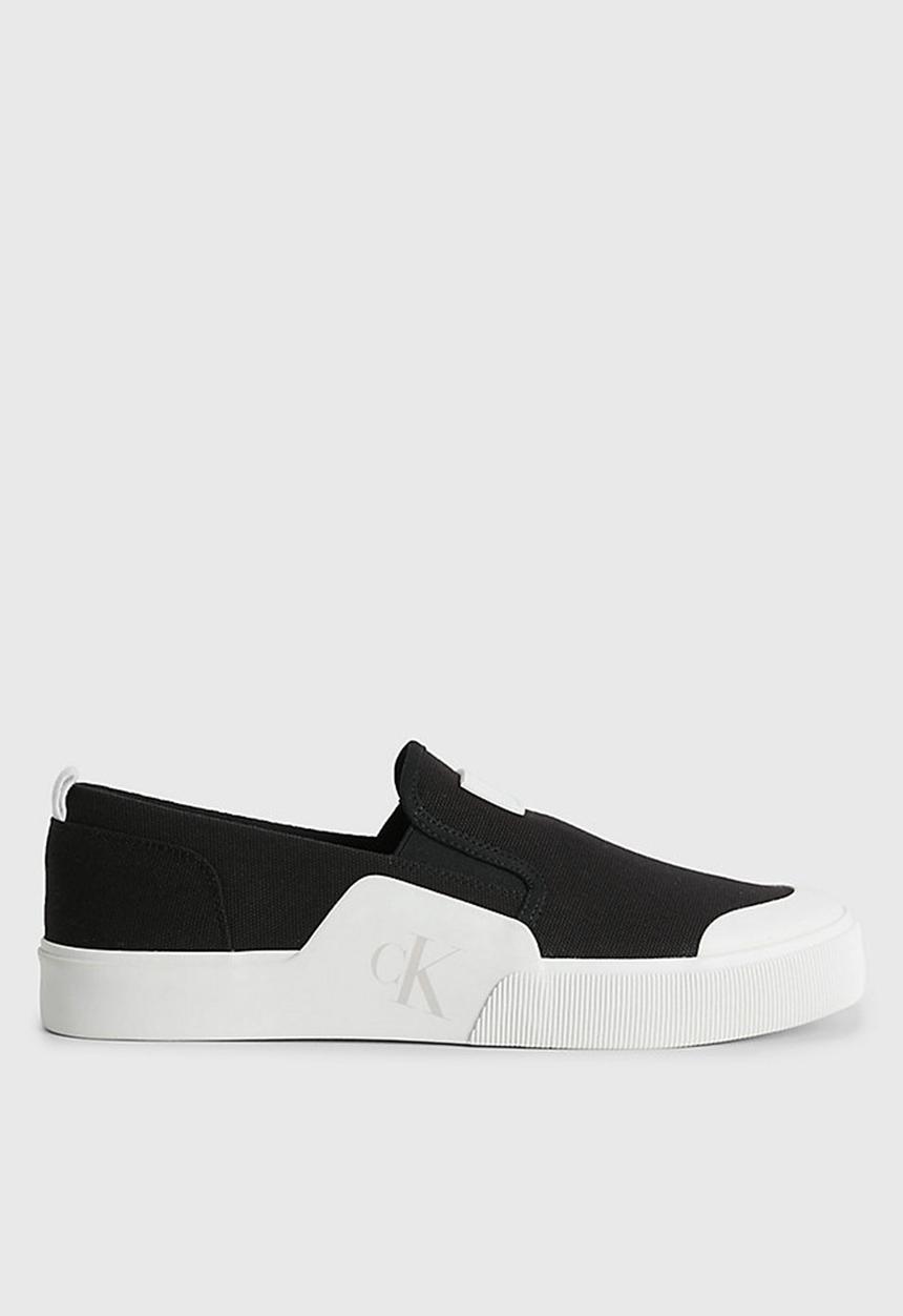Calvin Klein - Skater vulc slipon badge - black / white