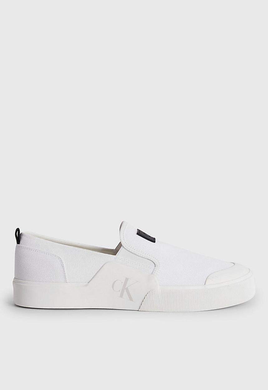 Calvin Klein - Skater vulc slipon badge - white / black