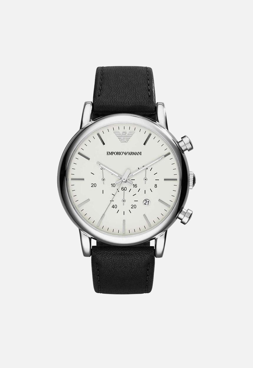 Armani - Emporio Armani AR1807 black leather watch - black