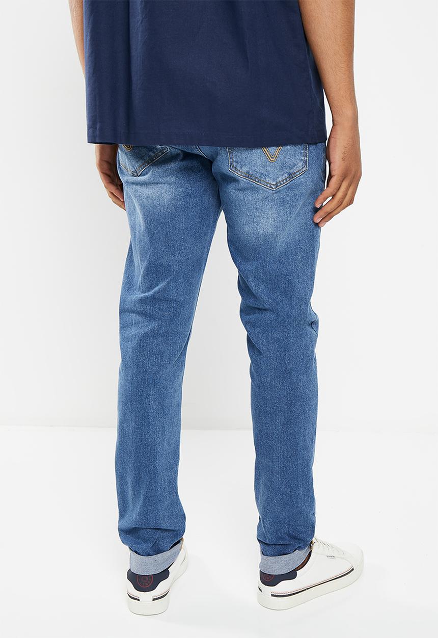 Vertigo - Mens  Vertigo core slim leg denim Jean - blue