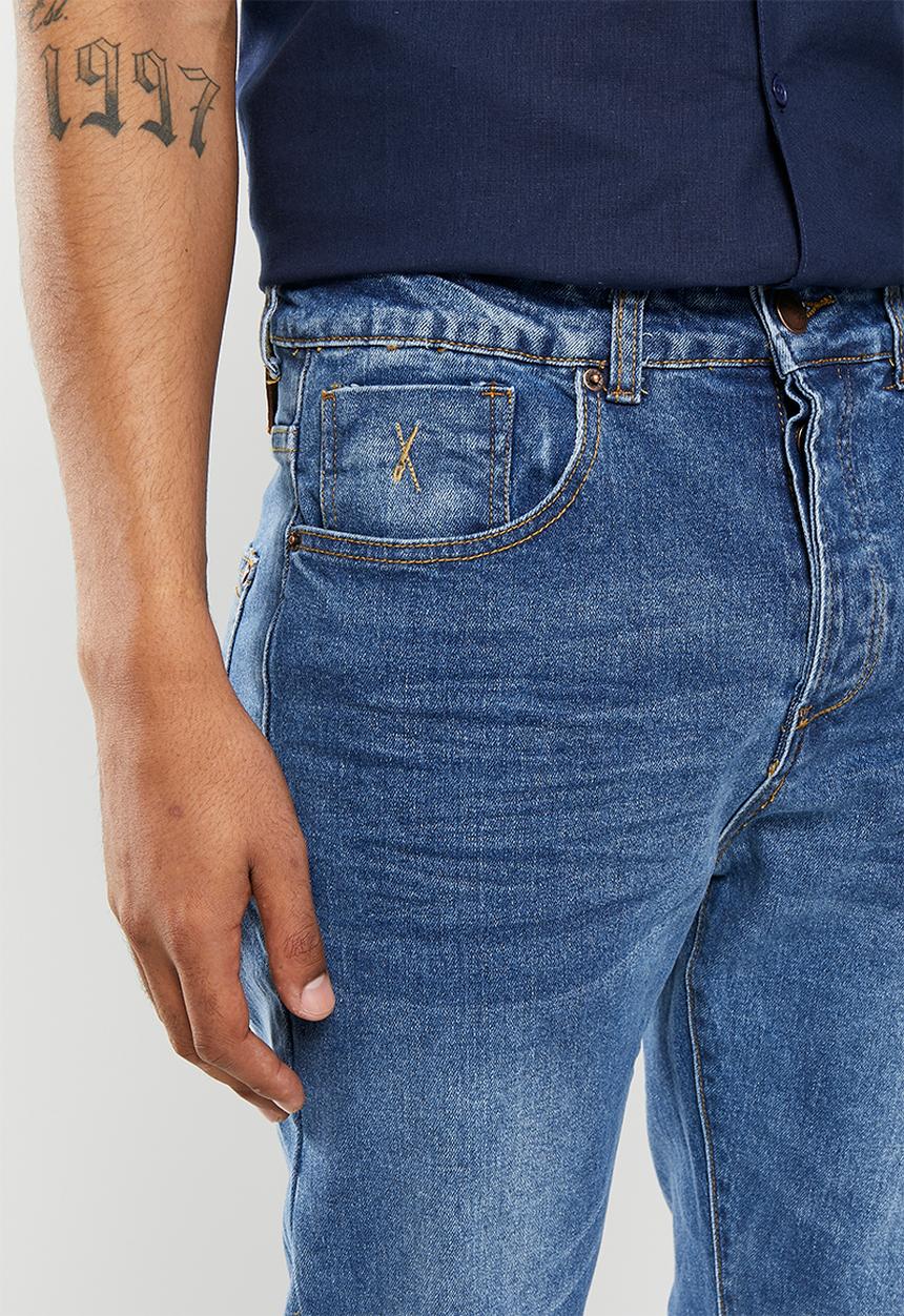 Vertigo - Mens  Vertigo core slim leg denim Jean - blue